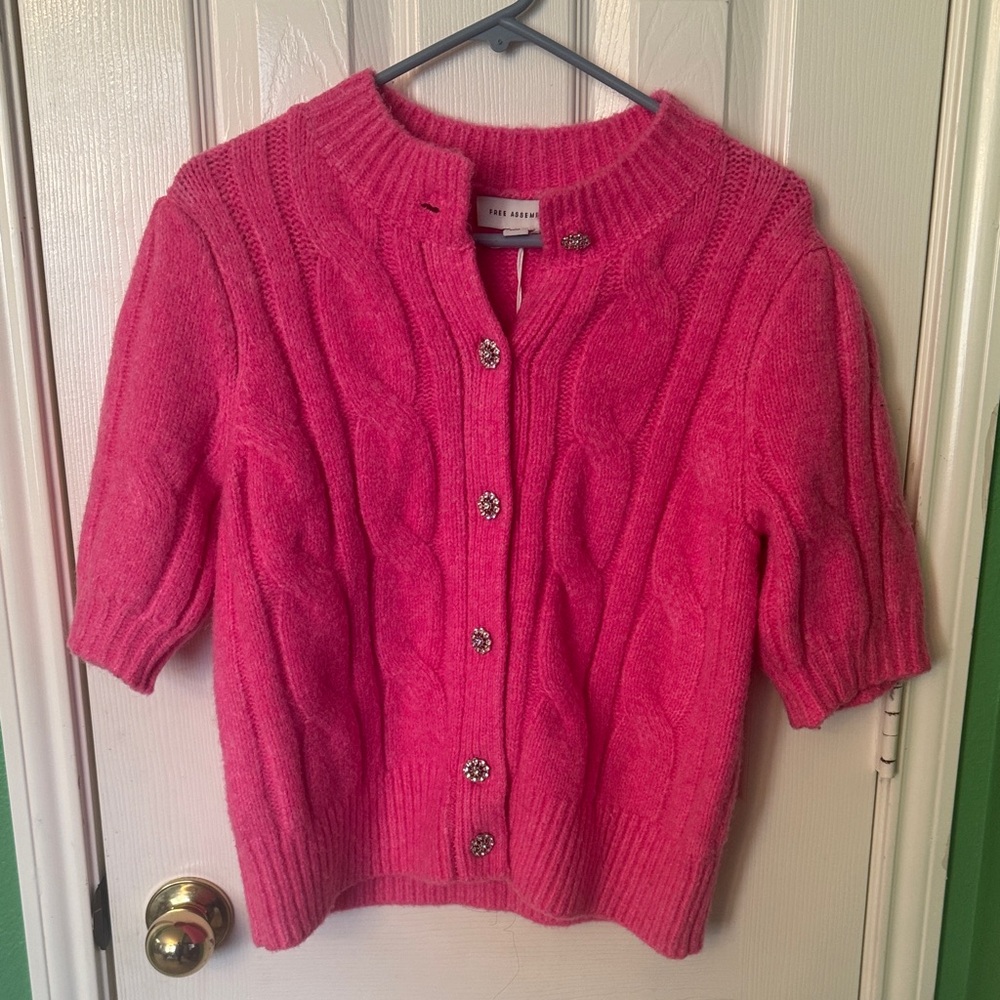 Cozy Pink Cable Knit Cardigan